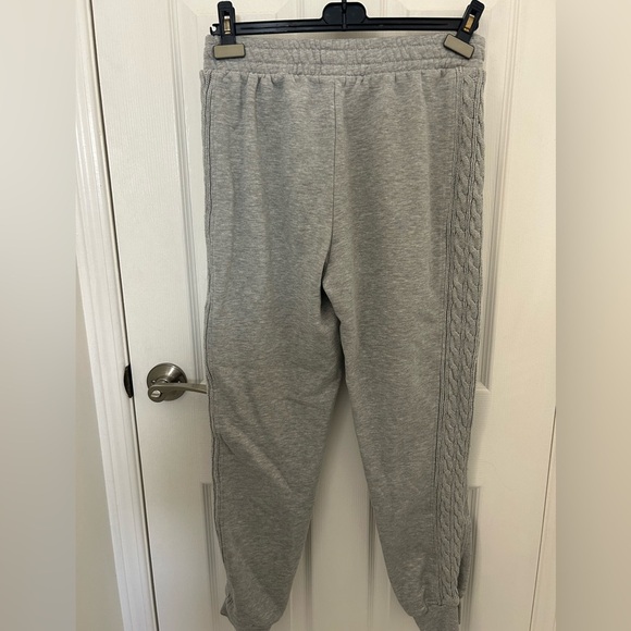 Grey Sweatpants with Knitted Detail on Sides, Sz M - Picture 4 of 6